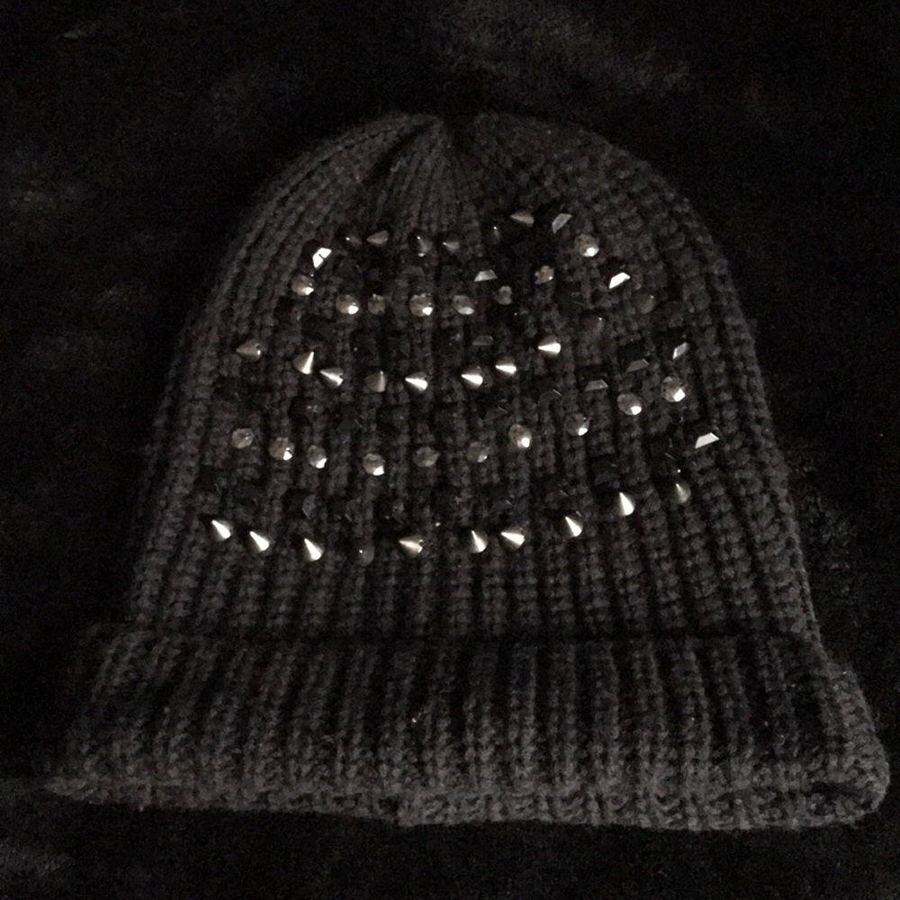 Rhinestone Black Beanie (Final Price)